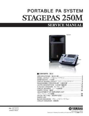 Yamaha stagepas 250m service manual cover
