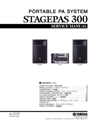 Yamaha stagepas 300 service manual cover