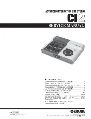 Yamaha steinberg ci2 service manual cover