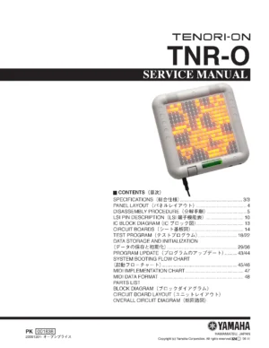 Yamaha tnr o tenori on service manual cover