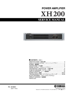 Yamaha xh 200 service manual cover