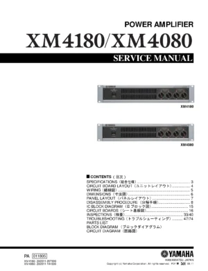Yamaha xm4080 xm4180 service manual cover
