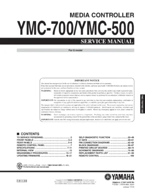 Yamaha ymc 500 ymc 700 service manual cover