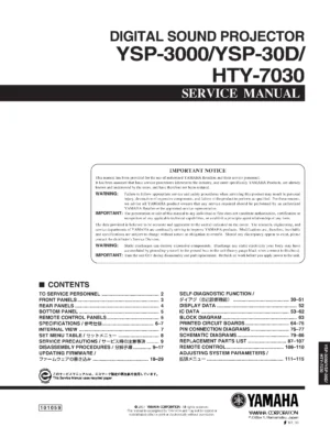 Yamaha ysp 3000 30d hty 7030 service manual cover