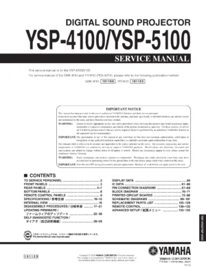 Yamaha ysp 4100 ysp 5100 service manual cover