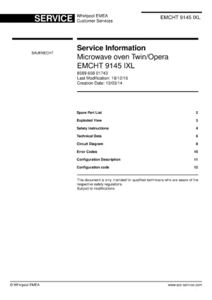 Bauknecht emcht 9145 ixl service manual cover