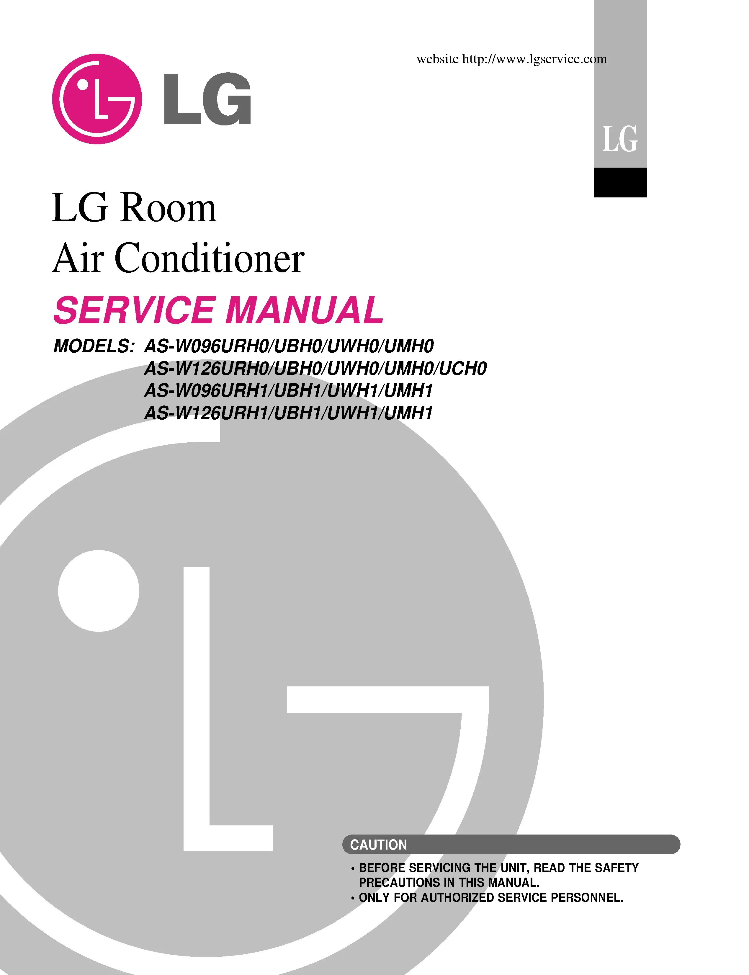 Lg as w096urh0as service manual cover