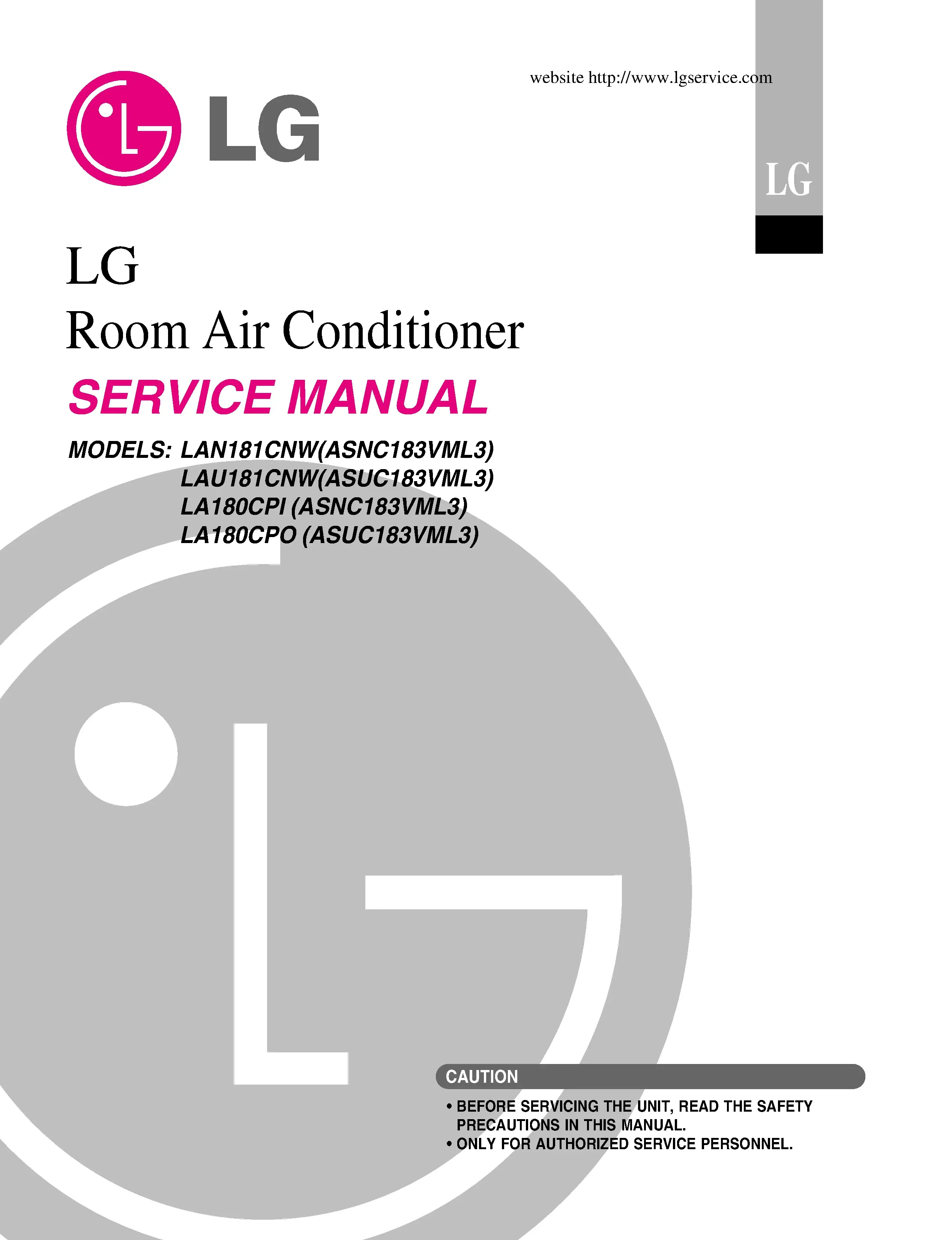 Lg lan181cnw lau181cnw service manual cover
