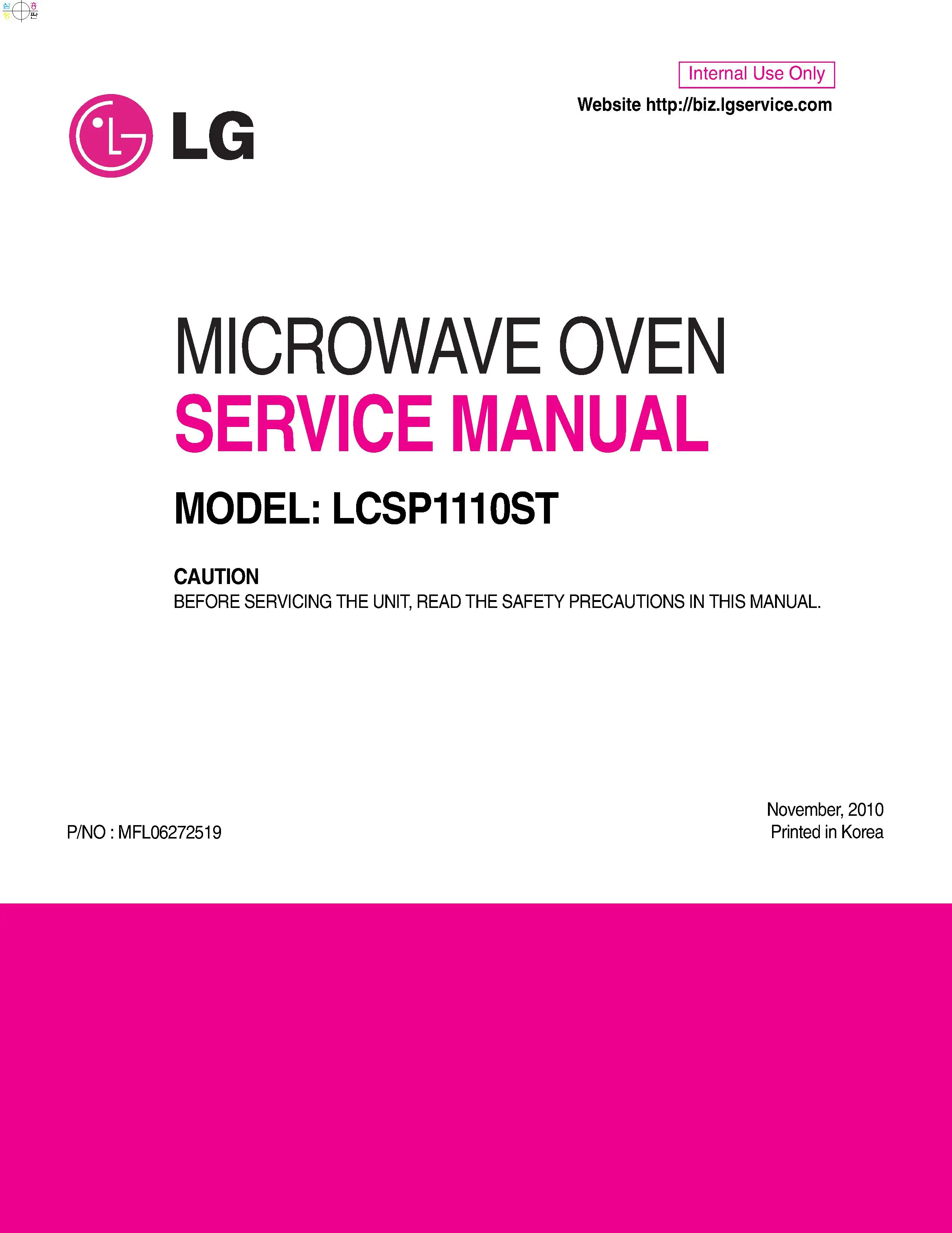 Lg lcsp1110st service manual