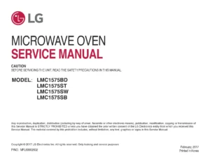 Lg lmc1575bd lmc1575st lmc1575sw lmc1575sb service manual