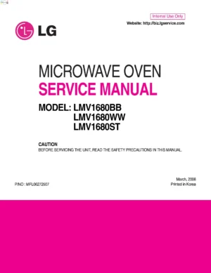 Lg lmv1680bb lmv1680st lmv1680ww service manual