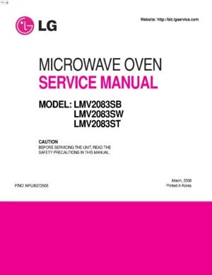 Lg lmv2083st lmv2083sb lmv2083sw service manual