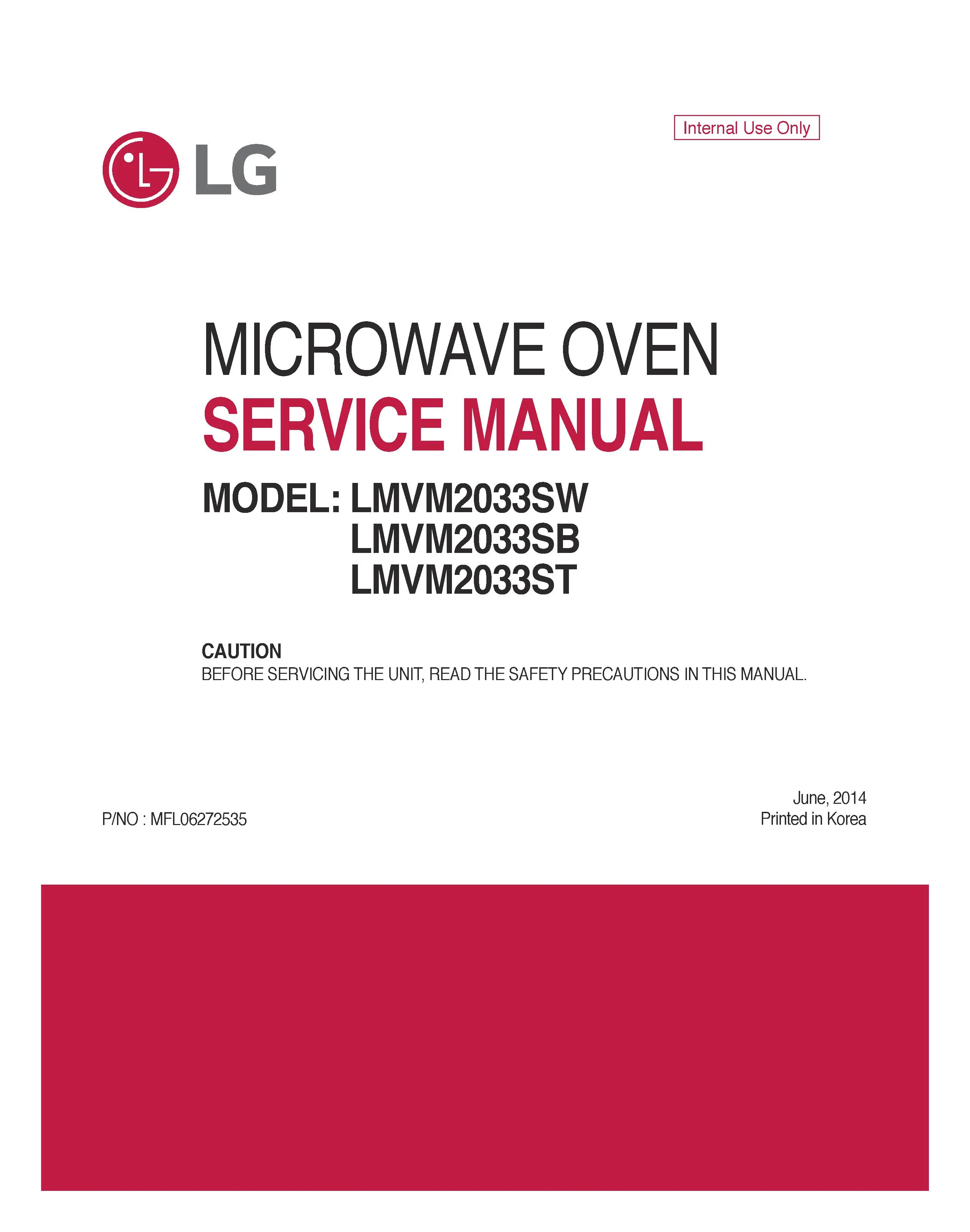 Lg lmvm2033sw lmvm2033sb lmvm2033st service manual