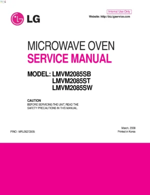 Lg lmvm2085st lmvm2085sb lmvm2085sw service manual