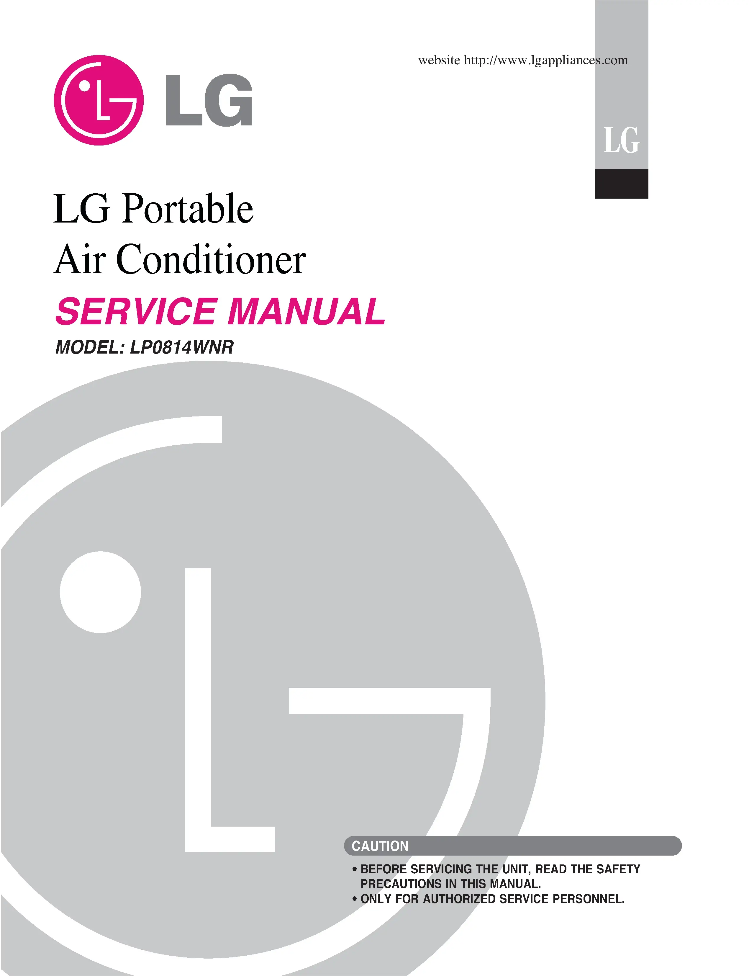 Lg lp0814wnr service manual cover