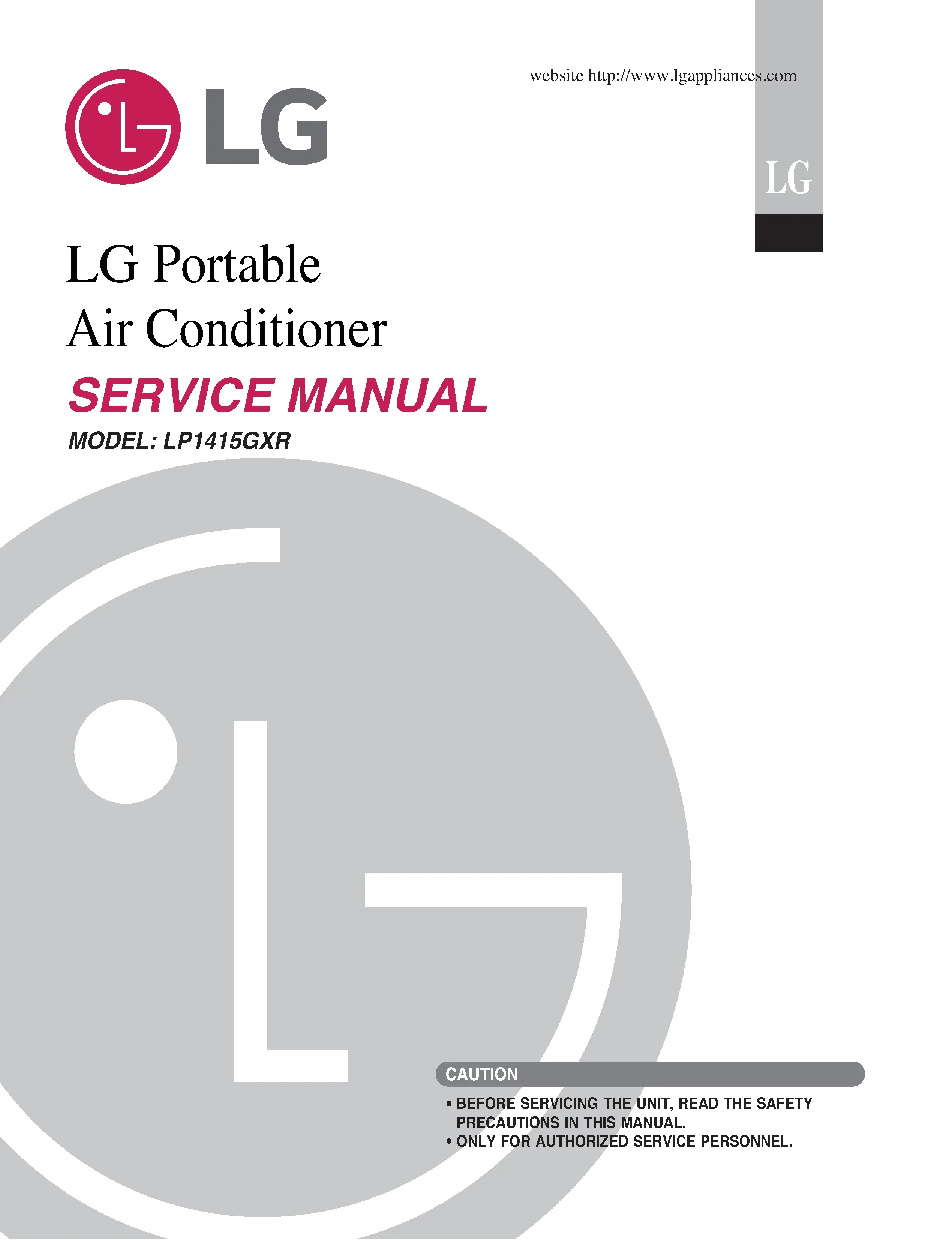 Lg lp1415gxr service manual cover