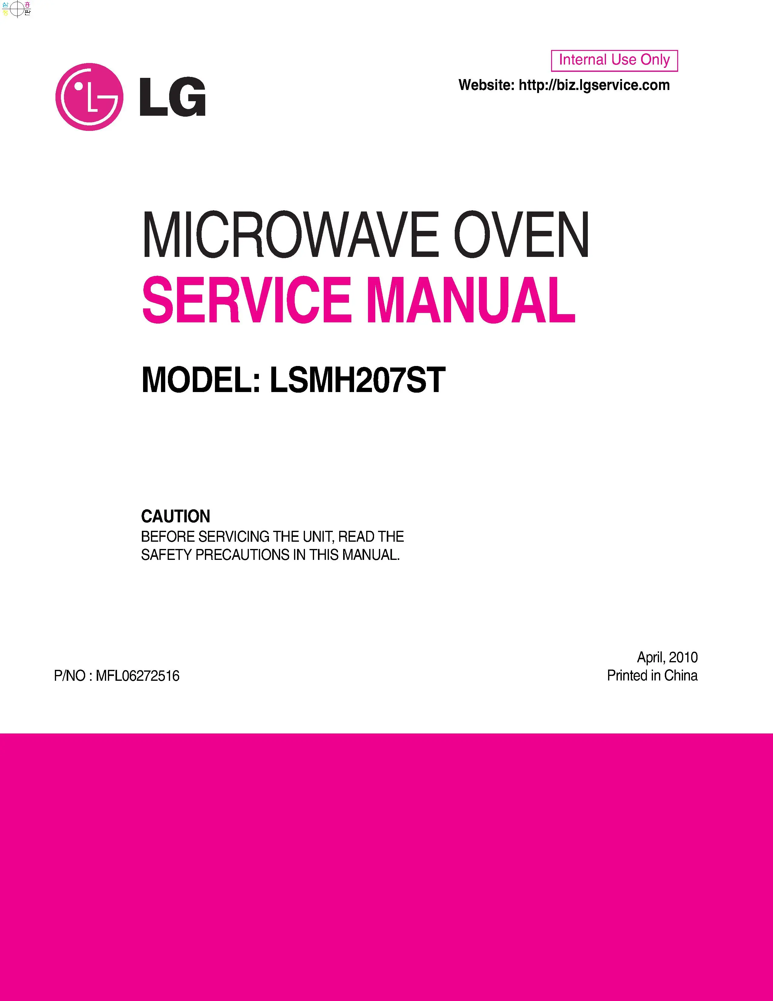 Lg lsmh207st service manual