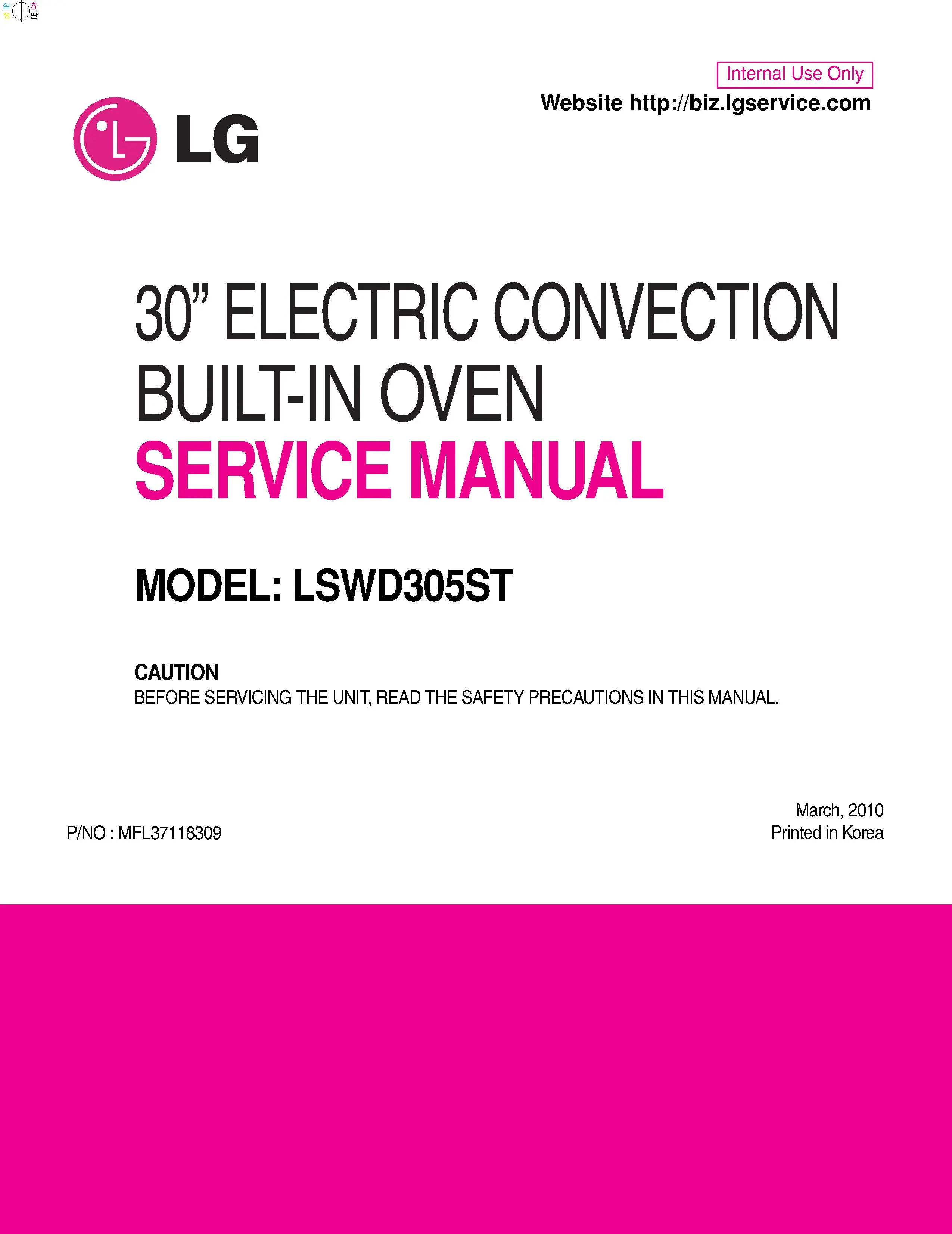 Lg lswd305st (72) service manual