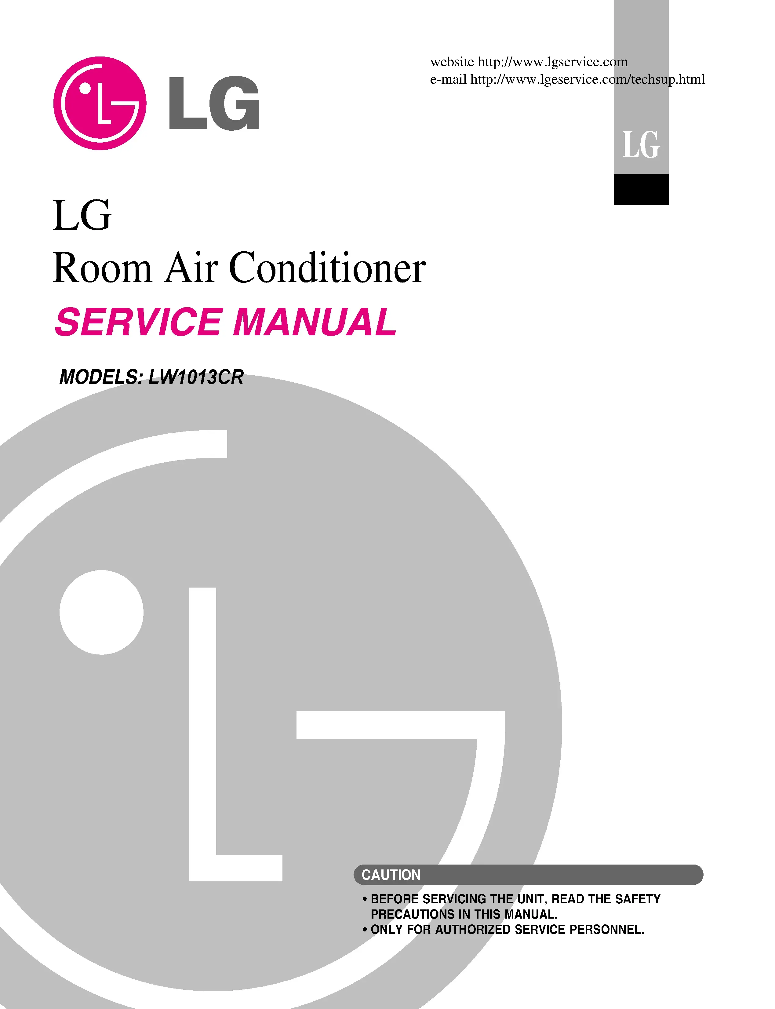 Lg lw1013cr service manual cover