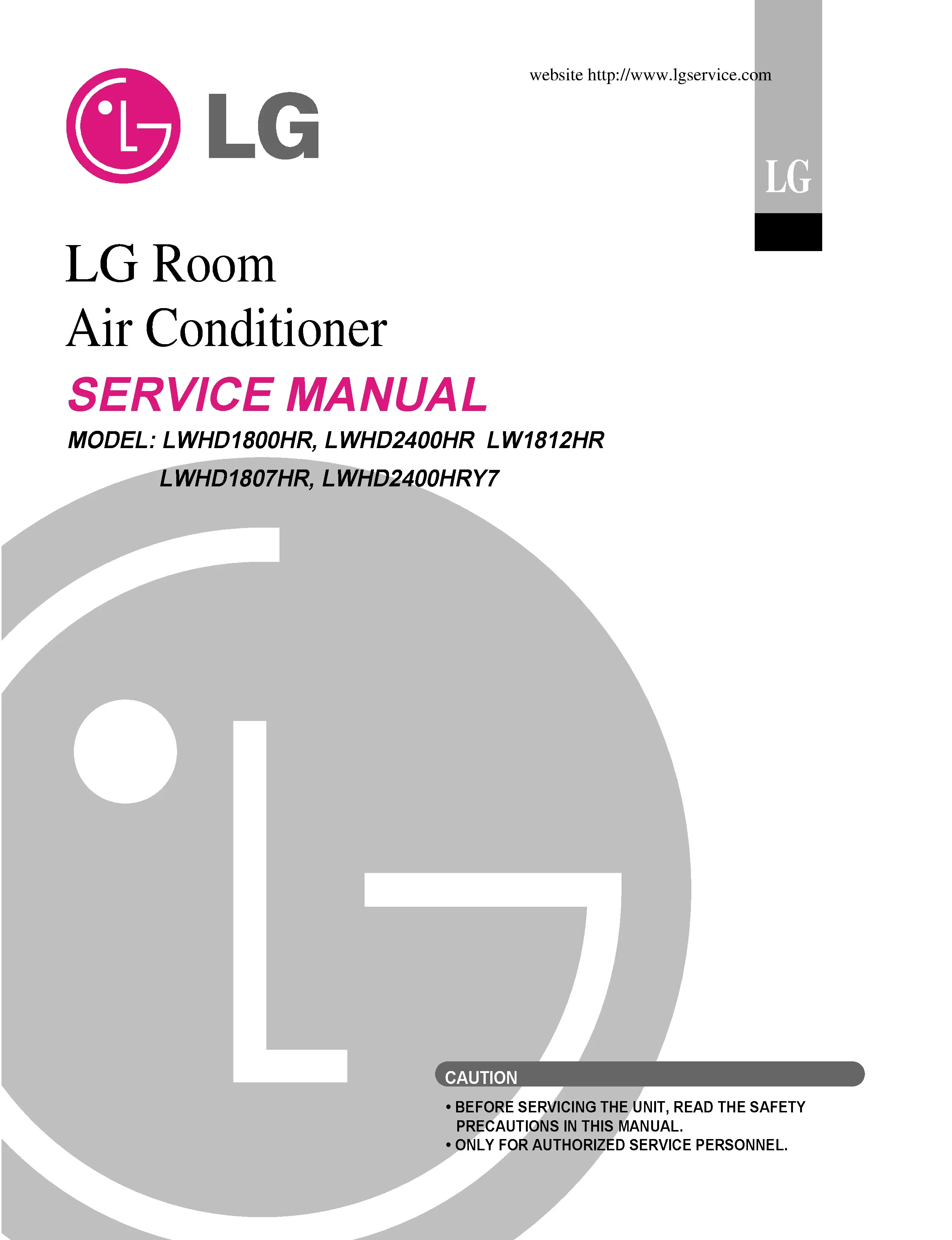 Lg lw1812hr service manual cover