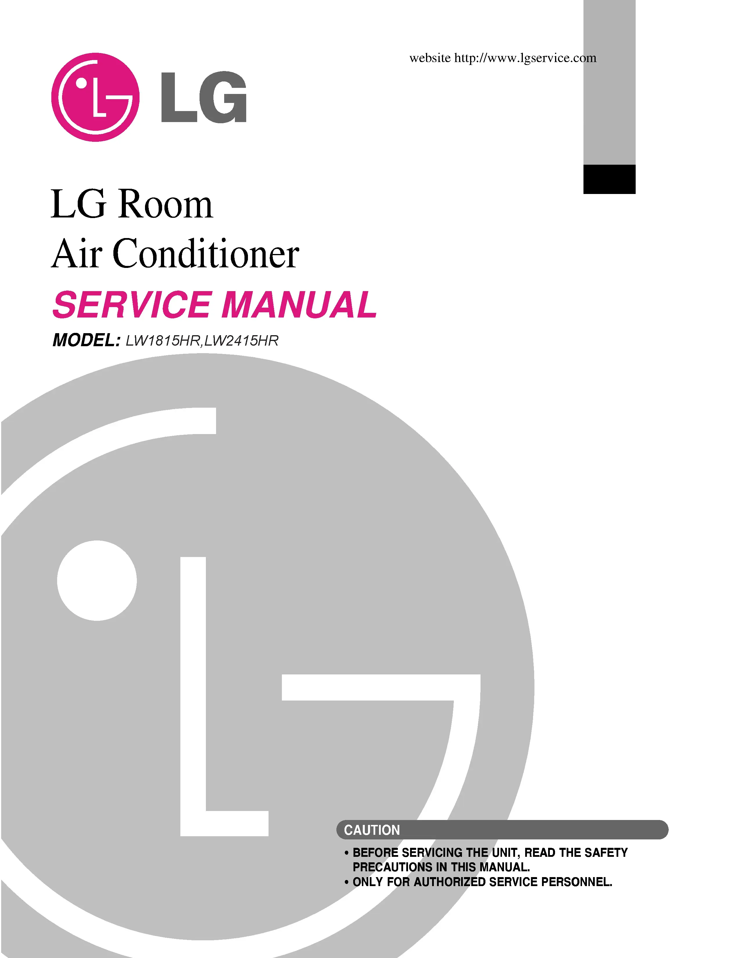 Lg lw1815hr service manual cover