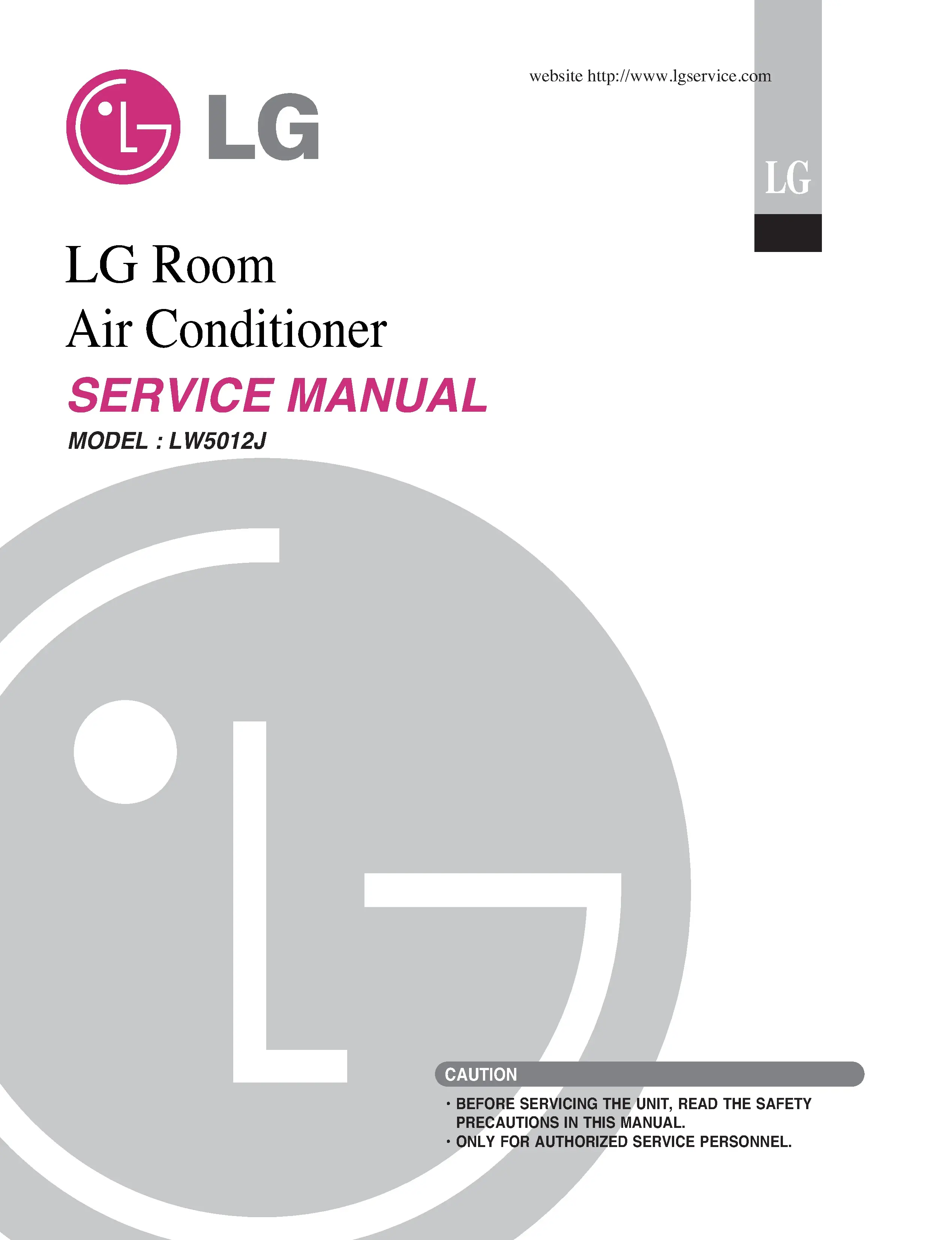 Lg lw5012j service manual cover