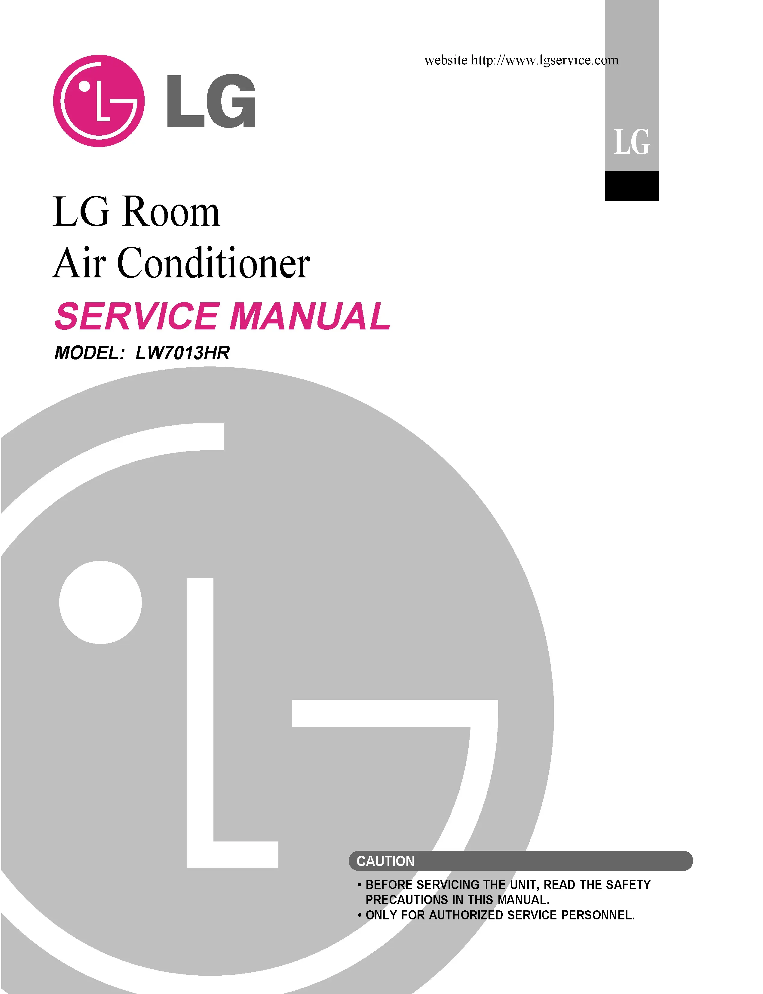Lg lw7013hr service manual cover