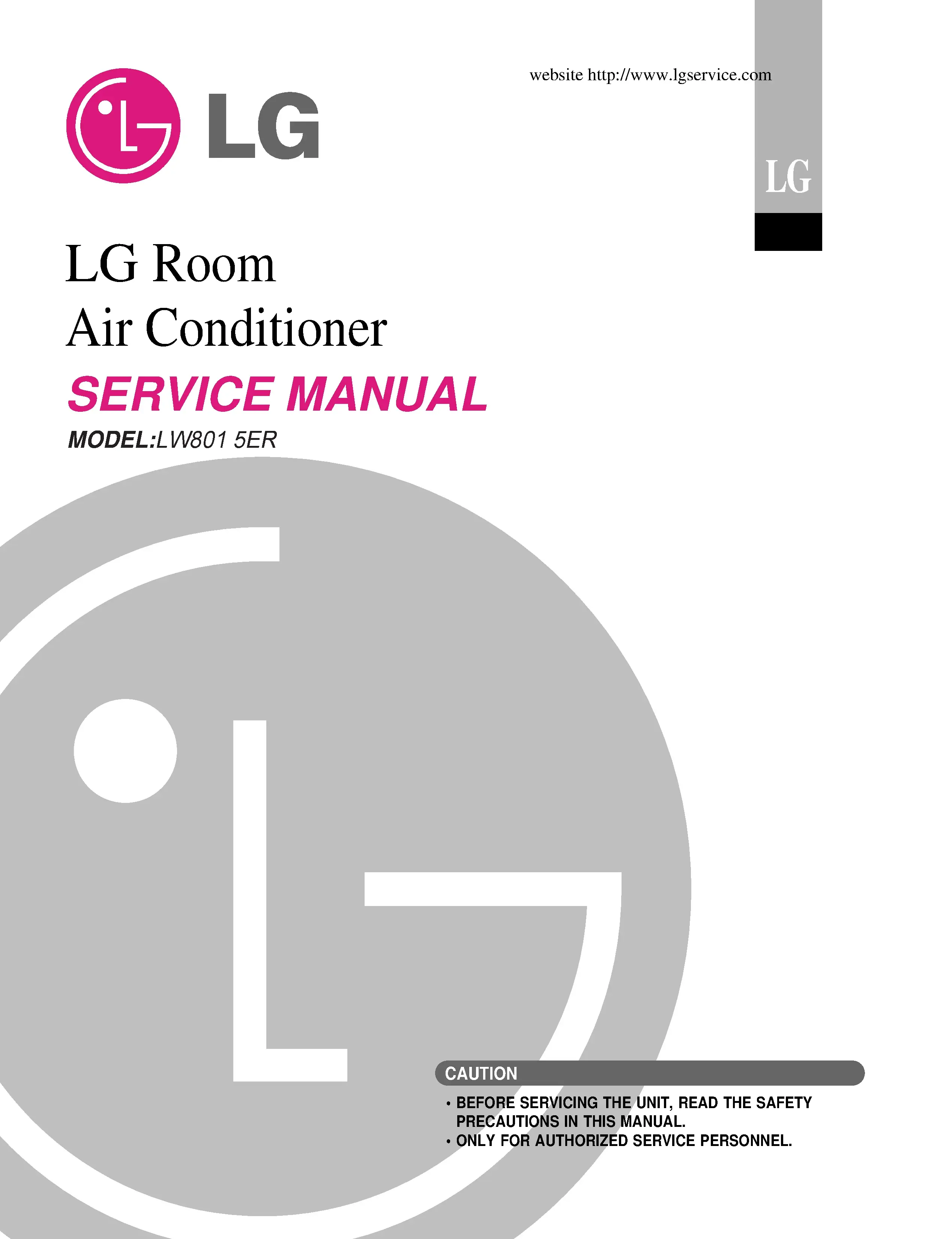 Lg lw8015er service manual cover