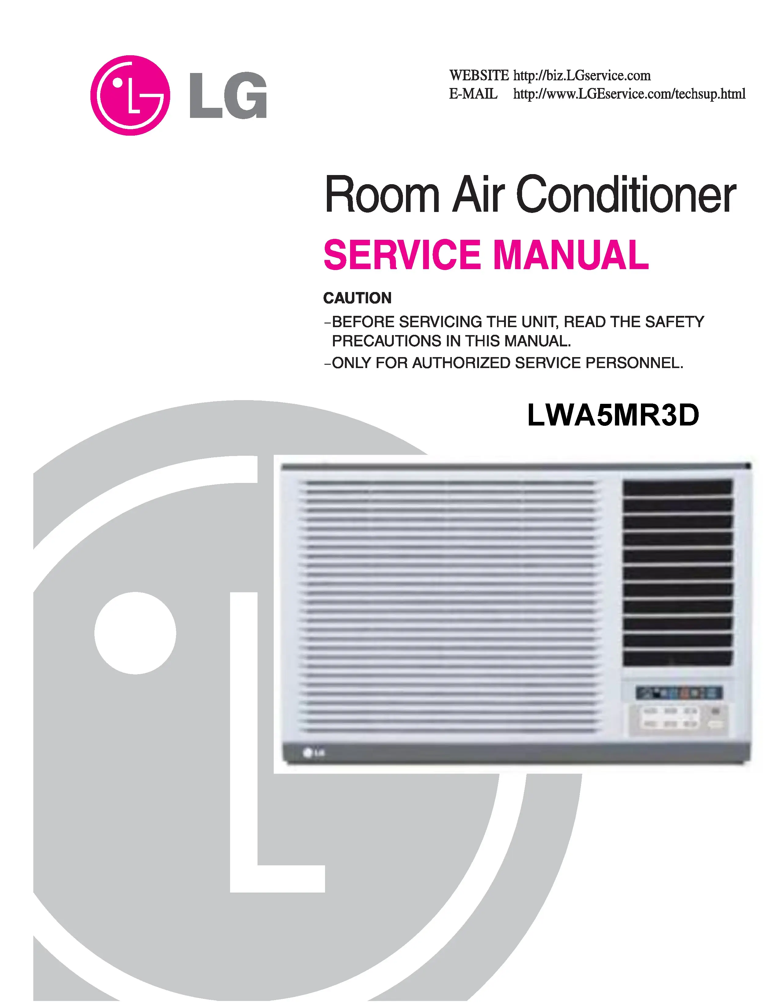 Lg lwa5mr3d service manual cover