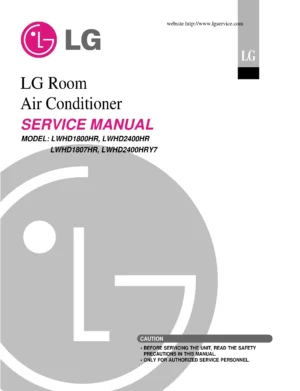 Lg lwhd2400hr lwhd2400hry7 lwhd1800hr service manual cover