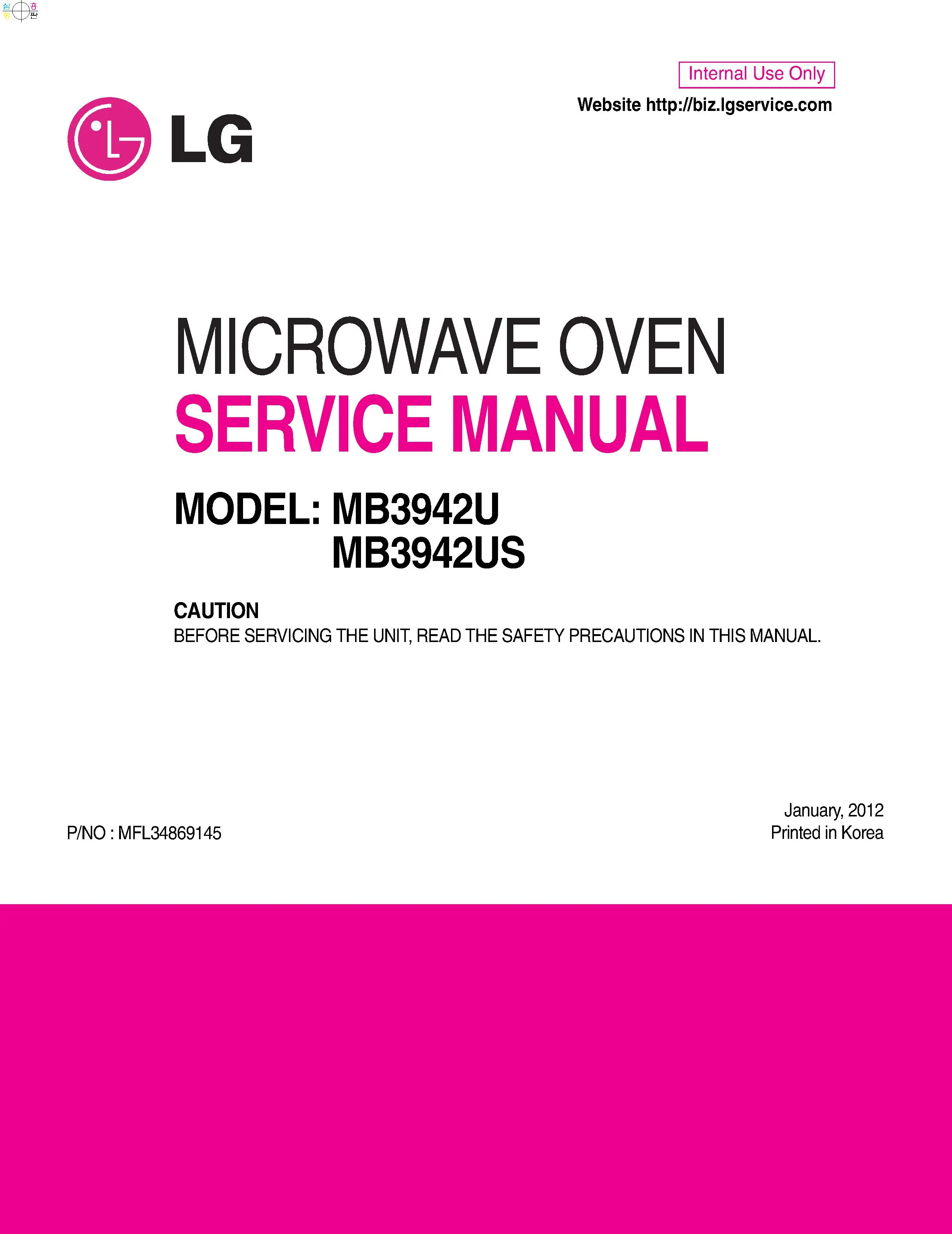 Lg mb3942us service manual
