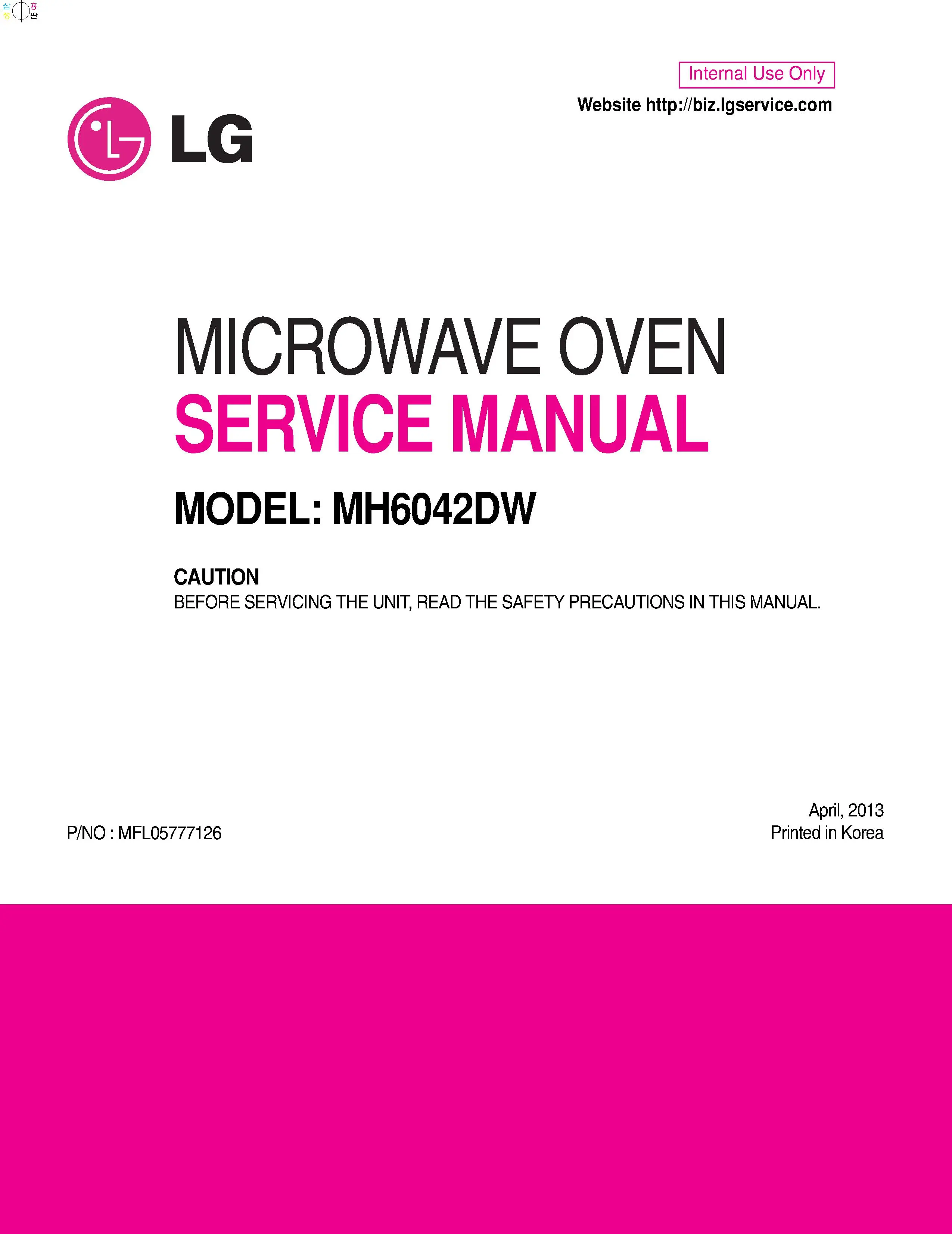 Lg mh6042dw service manual