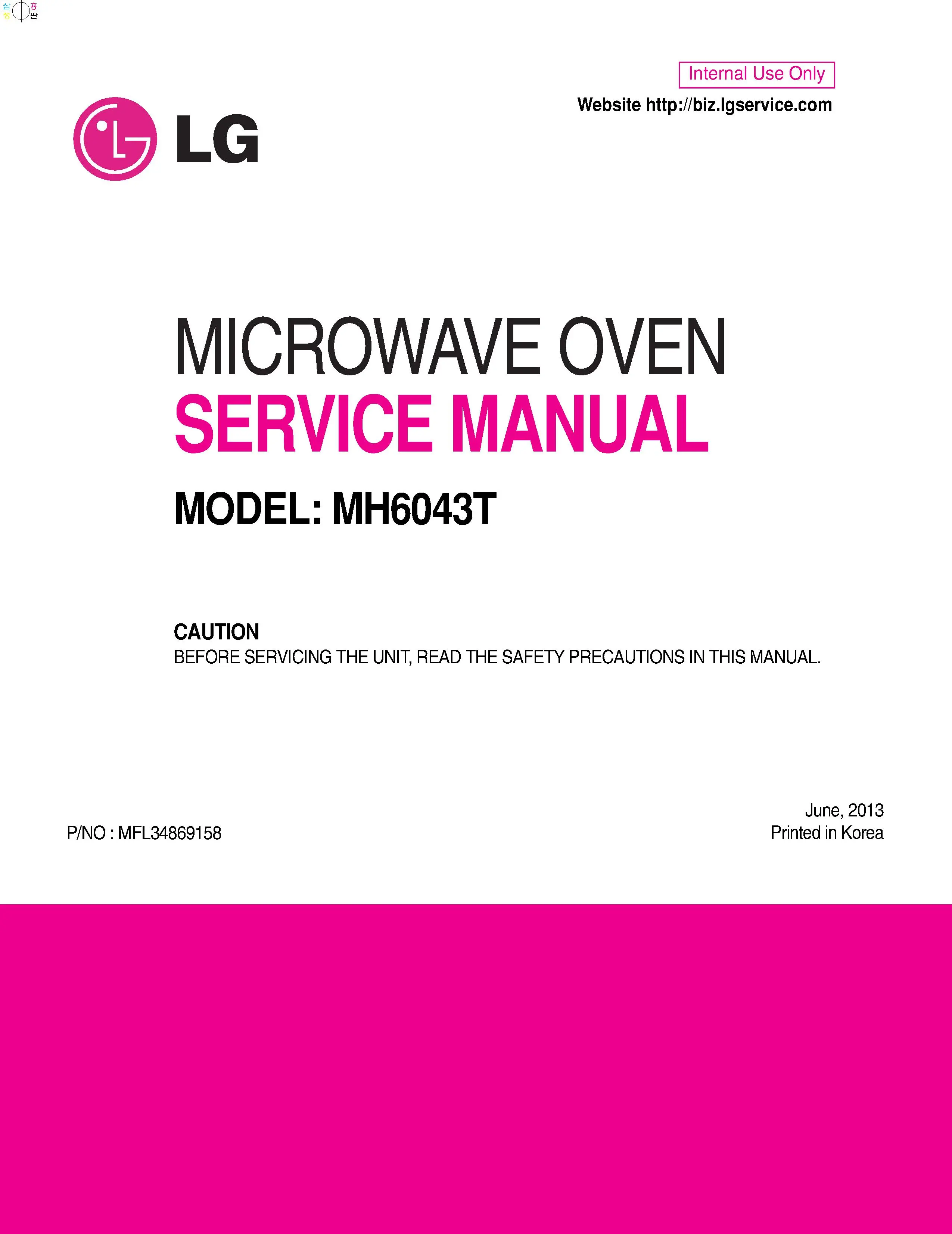Lg mh6043t service manual