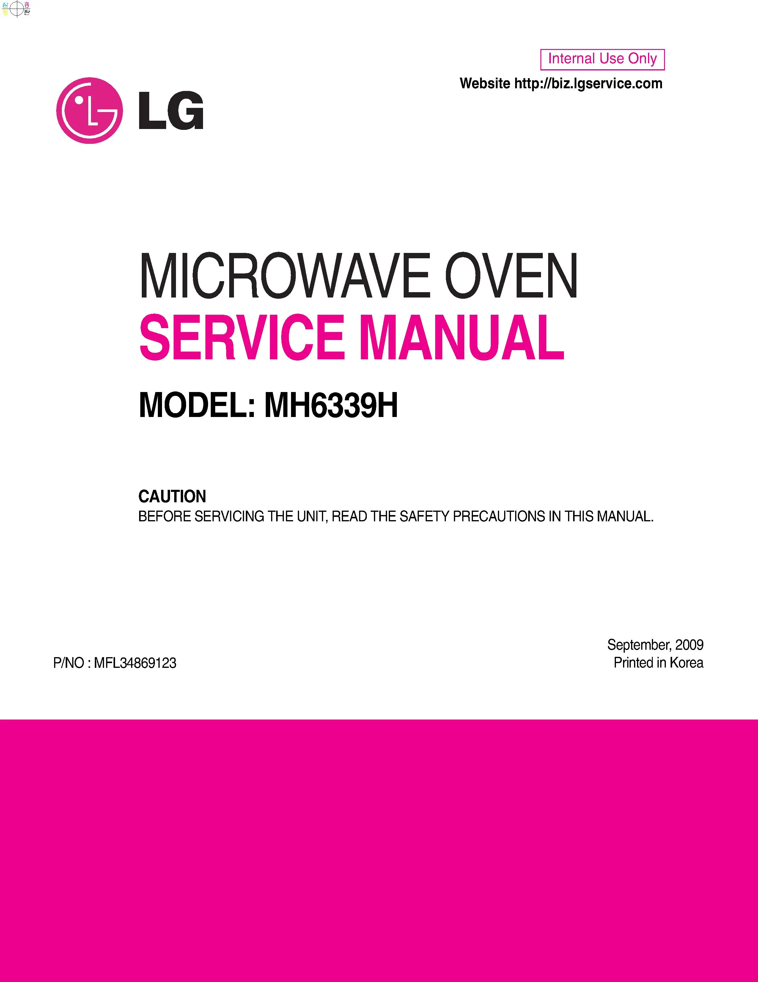 Lg mh6339h service manual