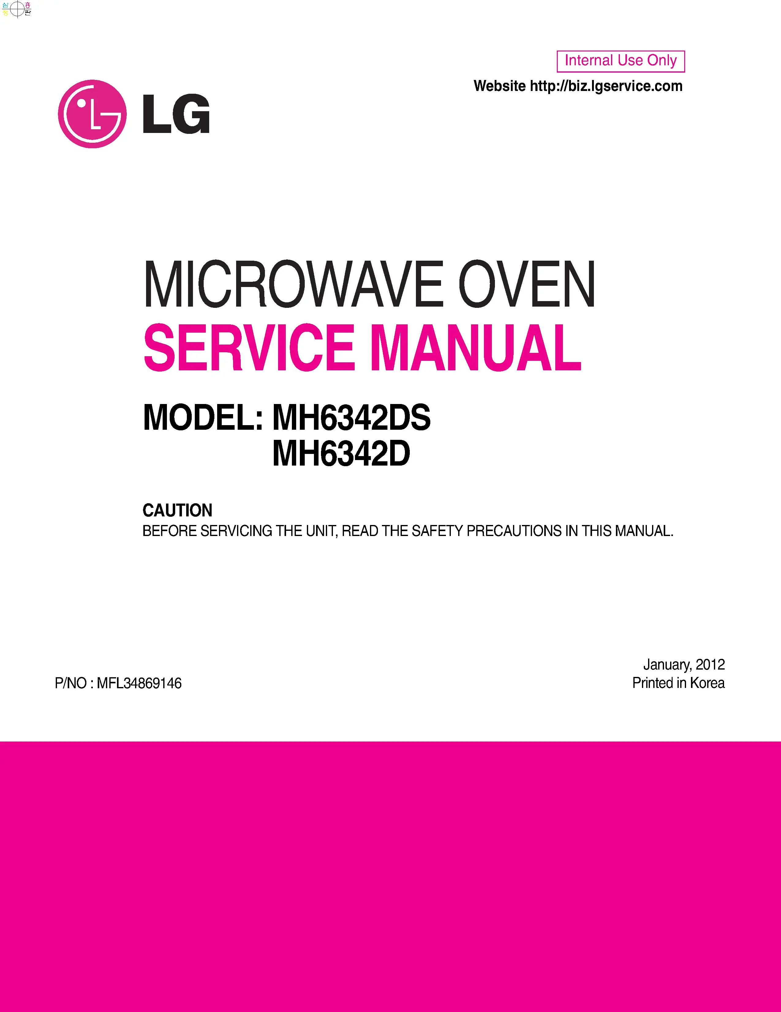 Lg mh6342ds service manual
