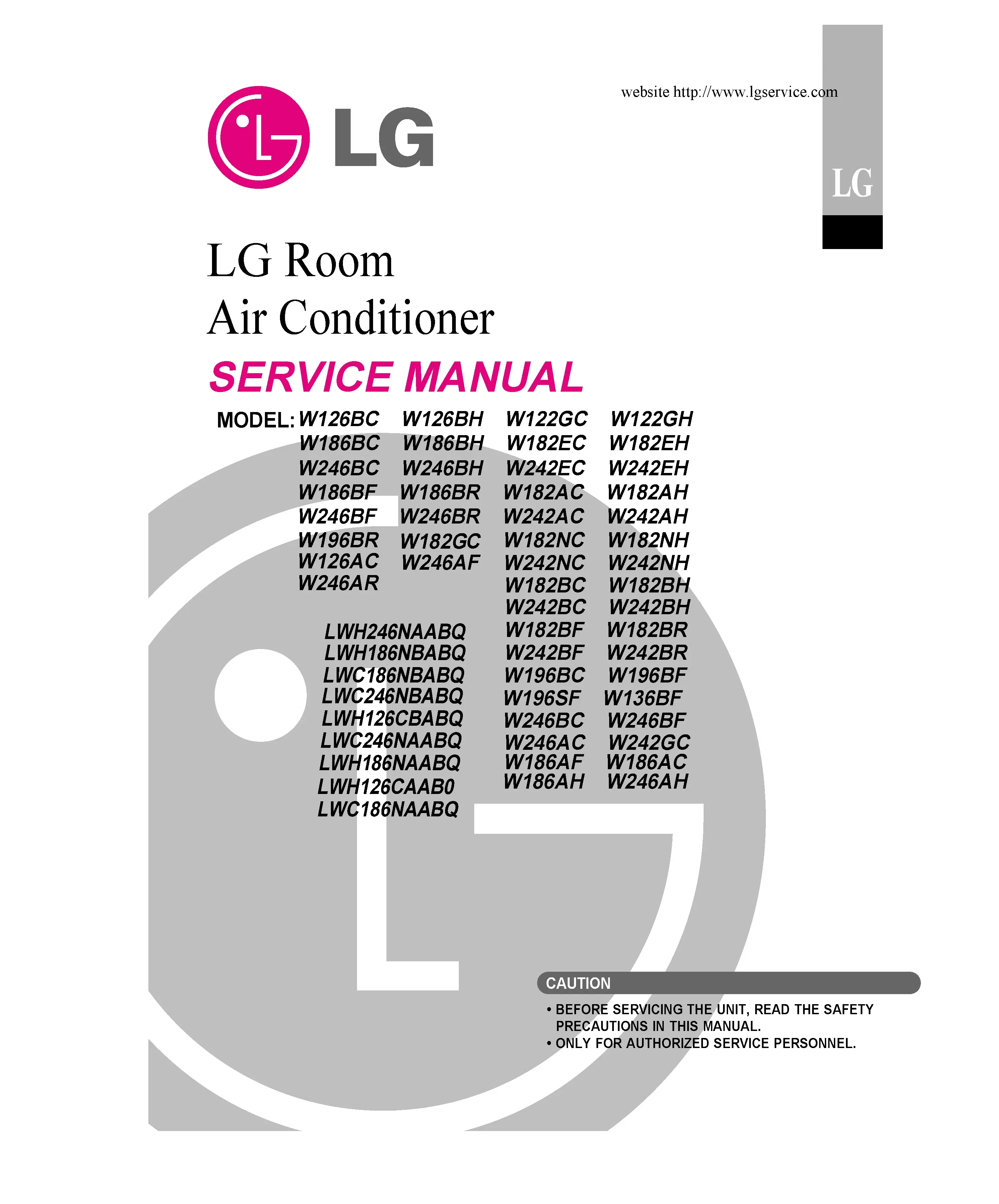 Lg w246bc w246bh w242ec w242eh service manual cover