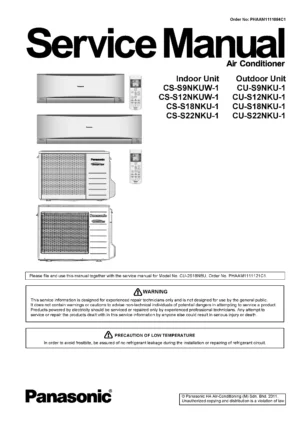 Panasonic cs s22nku 1 cu s22nku 1 service manual cover