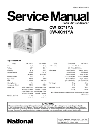 Panasonic cw xc71ya cw xc91ya service manual cover