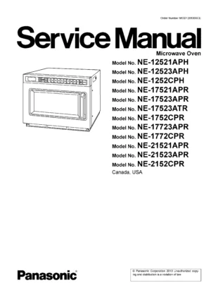 Panasonic ne 12521 12523 1252 service manual cover