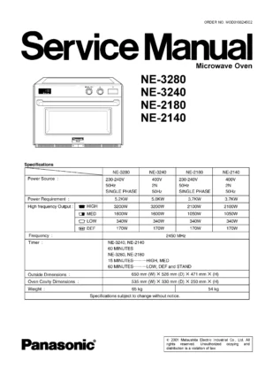 Panasonic ne 3280 3240 2140 2180 service manual cover