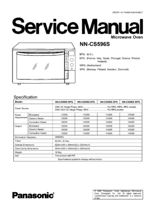 Panasonic nn cs596s service manual cover