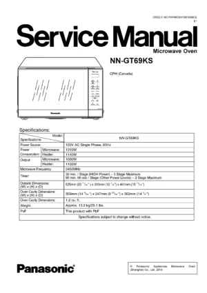 Panasonic nn gt69ks service manual cover