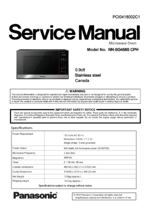 Panasonic nn sg458s service manual cover