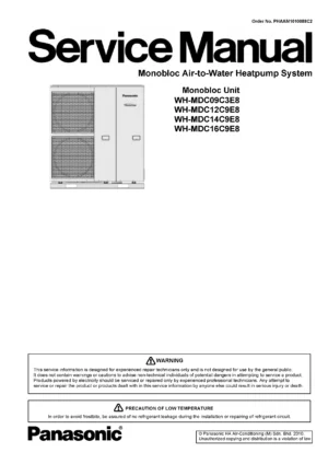 Panasonic wh mdc09c3e8 service manual cover
