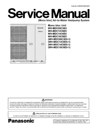 Panasonic wh mdc16c6e51 service manual cover