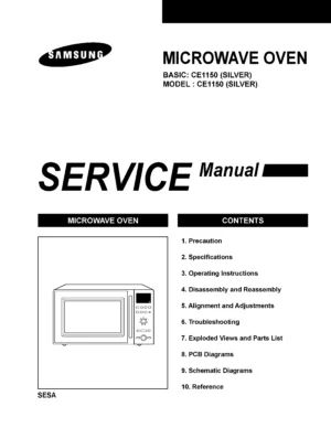 Samsung ce1150 service manual cover