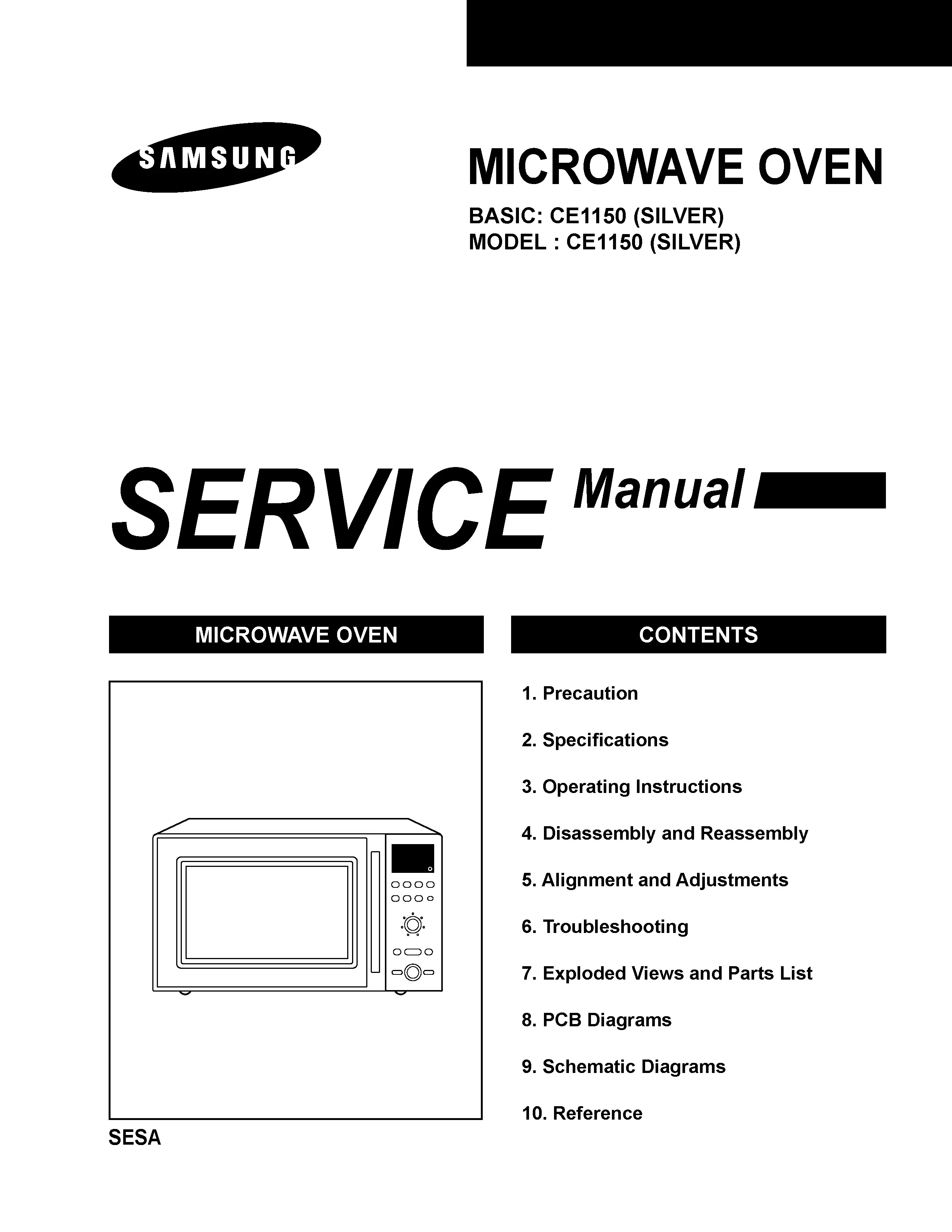 Samsung ce1150 service manual cover