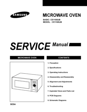 Samsung ce1185ub service manual cover