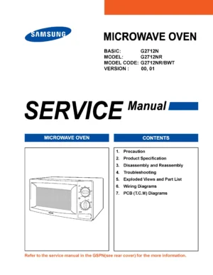 Samsung g2712nr service manual cover