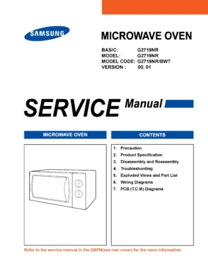 Samsung g2719nr service manual cover